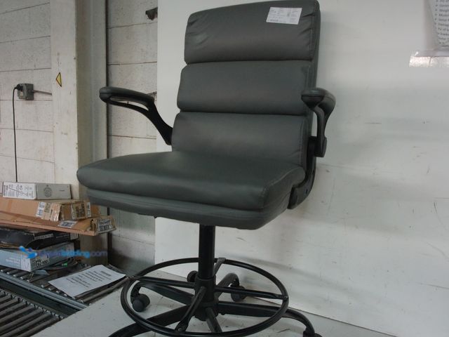 Lot 49-3616634 - Executive Ergonomic Dark Gray Tall Office Chair with Padded Flip-Up Armrests and Adjustable Footrest...