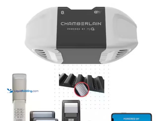 Lot 49-1578187 - Chamberlain 3/4 HP Smart Quiet Belt Drive Garage Door Opener, Model # B4505T, New.   Ref#HD0210