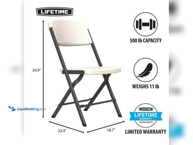 Lot 49-5539949 - Lifetime Almond Resin Contoured Seat Commercial Grade Office Folding Chair. Model # 81157. Unused