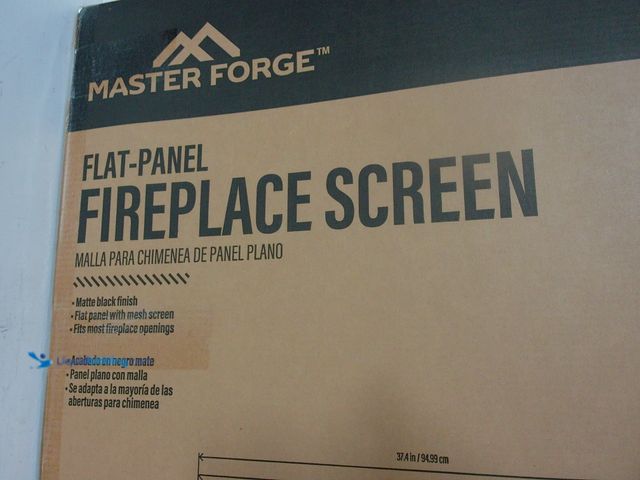 Lot 49-3432064 - Master Forge 37.5-in Black powder coated Steel 1 -Panel Diamond Fireplace Screen, Model #15954L, Unu...