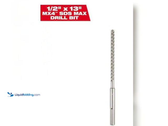 Lot 49-1568767 - Milwaukee 1/2 in. x 13 in. 4-Cutter SDS-MAX Carbide Drill Bit Model # 48-20-8402, Used  Ref#SBS0114