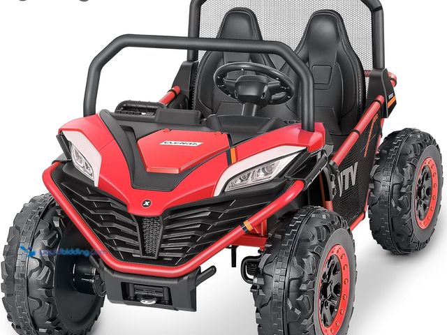 Lot 49-5408815 - ELEMARA 24V 2 Seater Ride on Car for Kids,10AH 4WD Powered Ride on Toy for Big Kids,4.5MPH Large Sid...