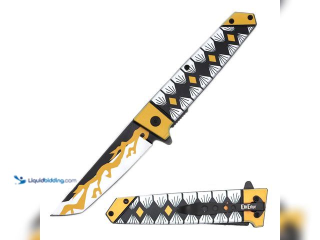 Lot 49-1820491 - Anime Katana Style Spring Assisted Pocket Knife 9" with Tanto Blade - NEW - A pocket knife inspired ...