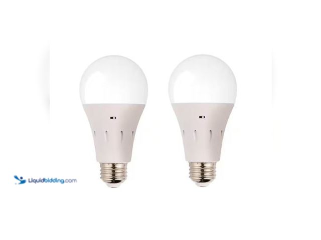Lot 49-3614542 - Lot of (2) Sensor Brite 60-Watt A15 Soft White LED Light Bulb with Backup Battery, Model # SBTBB-PD6...