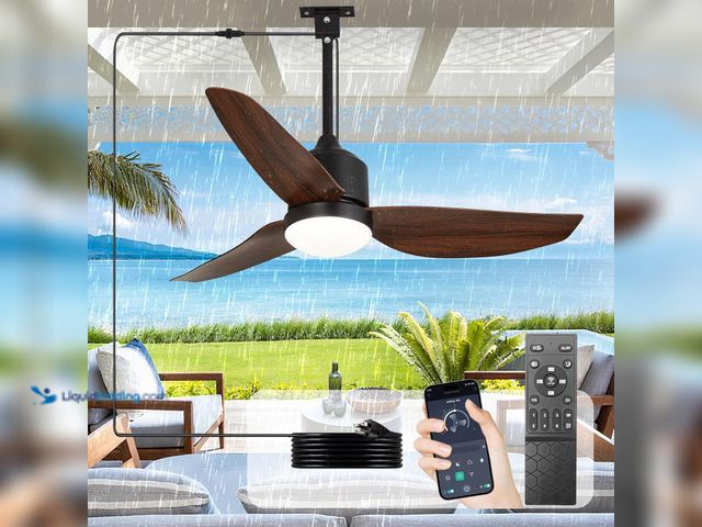 Lot 49-5477921 - Depuley Outdoor Ceiling Fan with Light: 42 Inch Waterproof Gazebo Fans with Lights Outdoor Hanging -...