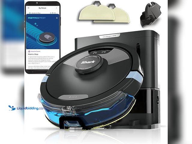 Lot 49-1514393 - Shark Matrix Plus 2in1 Robot Vacuum & Mop with Sonic Mopping, Matrix Clean, Home Mapping, HEPA Bagle...