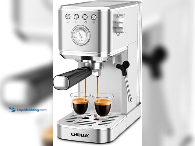 Lot 49-5552265 - CHULUX Slim Espresso Machine with Milk Frother for Home Cappuccino & Latte | Precise Pressure Gauge,...