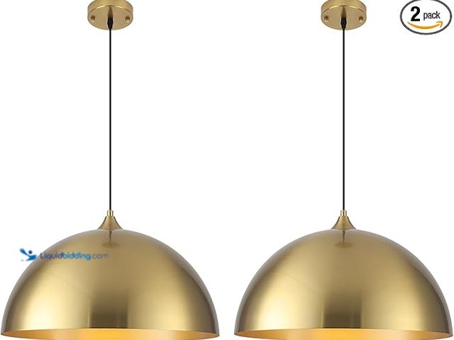 Lot 49-5446717 - ASIN:B0F7HFN1HZ Gold Pendant Lights Kitchen Island, 16 Inch Large Pendant Light, Gold Dome Pendant L...