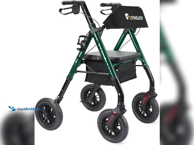 Lot 49-5409775 - Rollator Walker with Seat and Brakes, 300 lbs Adults Bariatric Walker for Seniors with Extra Wide Ba...