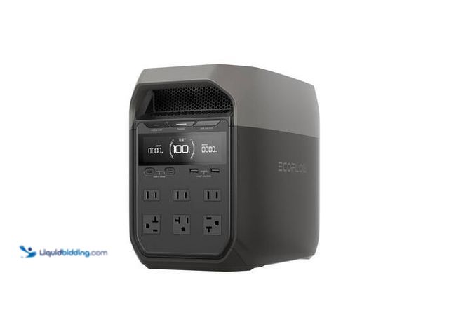 Lot 49-3617613 - EcoFlow 3600 Watt DELTA 3 Portable LFP Power Station, 1024Wh Battery Generator (MSRP $499.00) Slight...