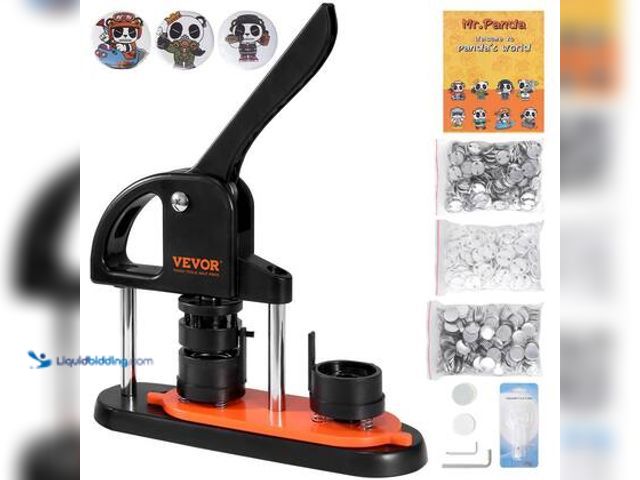 Lot 49-3565937 - VEVOR Button Maker Machine, 1.25 in. 32 mm Pin Maker, Installation-Free Badge Punch Press Kit. Model...