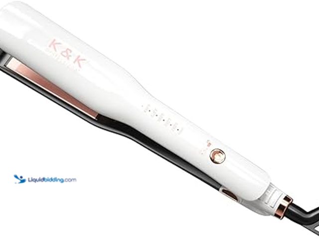 Lot 49-3528743 - K&K Wide Hair Straightener Iron, Ceramic Tourmaline Coating 1.5 Inch Flat Iron for Long Hair, Profes...