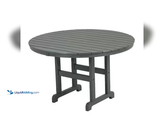 Lot 49-2000906 - TABLETOP ONLY - POLYWOOD 48 in. Round Farmhouse Dining Tabletop, Model # RT248GY, Unused, Top only, ...