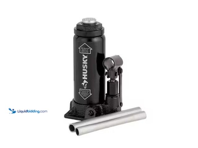 Lot 49-1573910 - Husky 6-Ton Hydraulic Bottle Car Jack, Model # HPL6B, Used, Tested Works, Slight rust in spots.   Re...