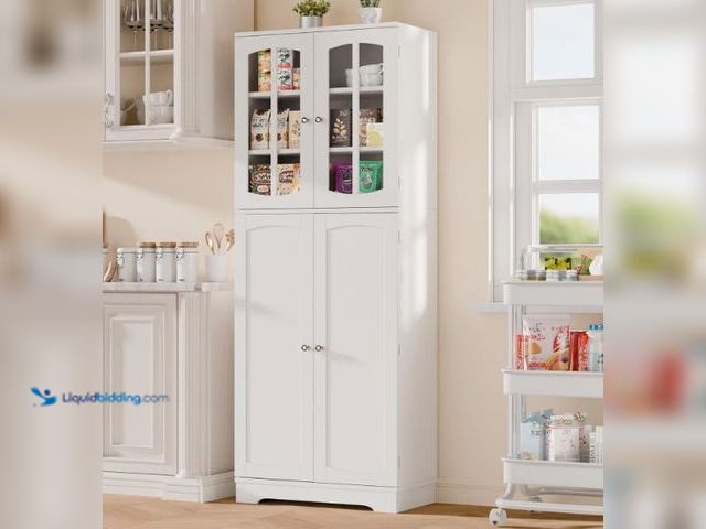 Lot 49-3473690 - TOLEAD 64" Pantry Cabinets with Doors and Shelves, Freestanding Tall Kitchen Pantry Storage Cabinet,...