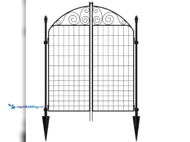 Lot 49-1625677 - Vigoro Rockdale 41.9 in. H x 34.8in W Black Metal Garden Fence Gate, Model # 860442, Unused, Has att...