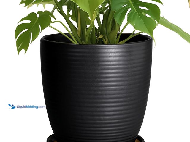Lot 49-5414216 - Ceramic Plant Pot 10 Inch - Large Planter Pots for Plants Indoor Outdoor Glazed Round Flower Pot wit...