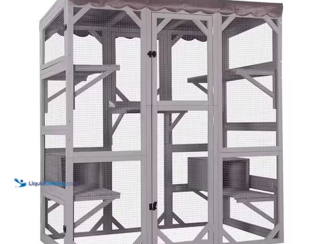 Lot 49-1556386 - Walk-in Large Cat Enclosure with Roof Tarp-Connects to Windows or Cat Doors Model #AIR37-M , Unused ...