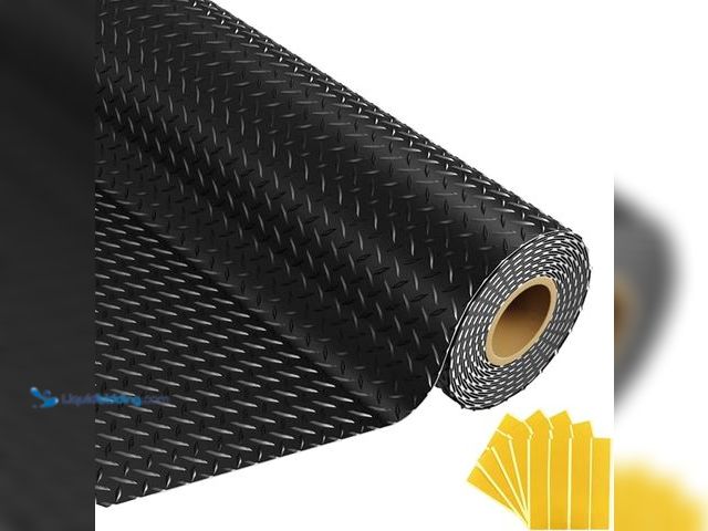 Lot 49-1630959 - 10x25 FT Garage Floor Mat, 2.8mm Thickened Flooring Roll for Under Car Diamond Plate PVC Rubber Mat ...
