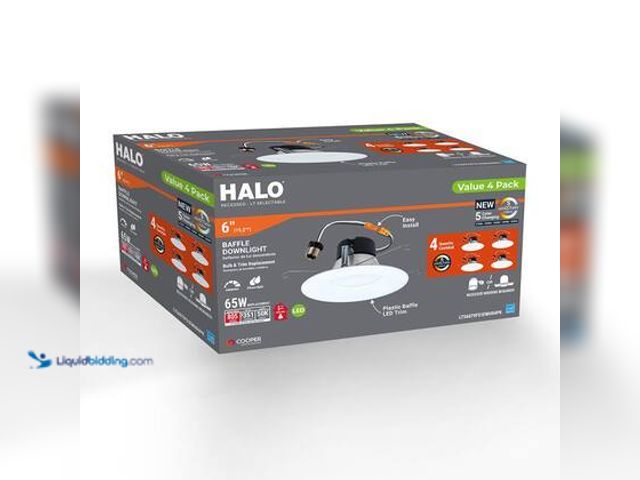 Lot 49-5544688 - HALO LT 5/6 in. Adjustable Integrated LED Recessed Light Trim Retrofit Module with Baffle Trim 5CCT ...