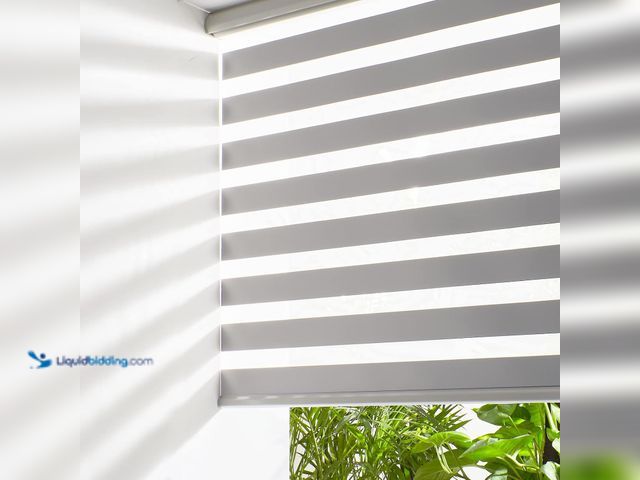 Lot 49-5485771 - Persilux Cordless Zebra Blinds for Windows (58" W X 72" H, Grey) Free-Stop Roller Windows Shades Dua...