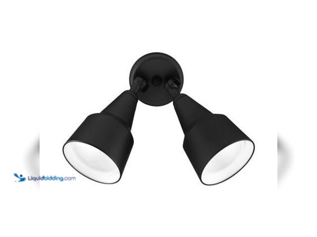Lot 49-5572285 - NICOR Double Cone 150-Watt Black 2-Light Outdoor Flood Light with Adjustable Heads. Model # 11121. u...