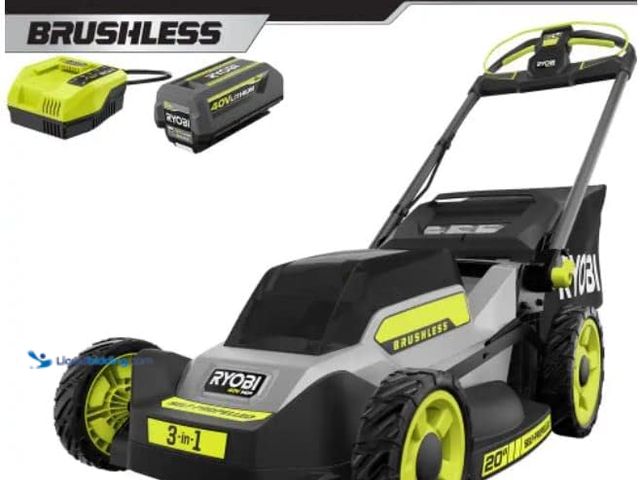 Lot 49-1514662 - RYOBI ONE 40V HP Brushless 20 in. Cordless Battery Walk Behind Push Mower with 6.0 Ah Battery and Ch...