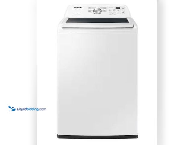 Lot 49-1521927 - Samsung 4.4 cu. ft. Top Load Washer in White with Agitator and Vibration Reduction Model # WA44A3205...