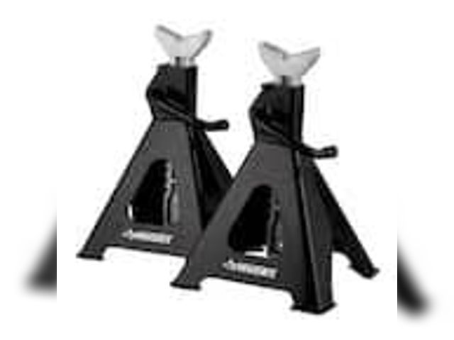 Lot 49-5415678 - Husky 6-Ton Extended Reach Heavy-Duty Steel Car Jack Stands. Model # HPL4115. Used. Missing one sadl...