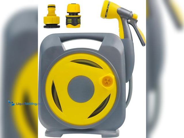 Lot 49-5405751 - Garden Hose,Garden Hose Reel 50ft with 8-Mode Pistol Grip Nozzle,Expandable Retractable Water Hose f...