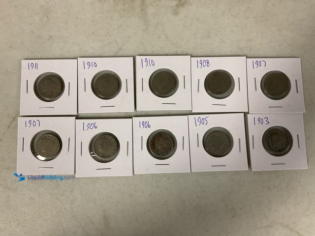 Lot 49-1505660 - LOT OF 10 EARLY 1900’S LIBERTY V NICKELS #COINS1211