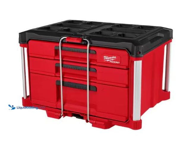 Lot 49-1569780 - Milwaukee PACKOUT 22 in. Modular 3-Drawer Multi Drawer Tool Box with Metal Reinforced Corners and 50...