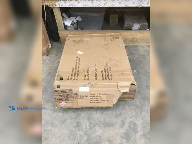 Lot 49-5408551 - Hampton Bay Laurel Oaks  Dark Brown Steel Outdoor Patio Dining Table. Unused