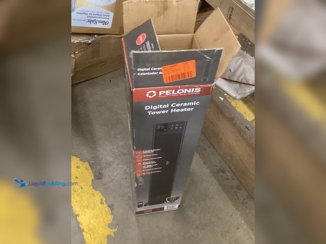 Lot 49-5483418 - Pelonis 30 in. 1500-Watt Digital Tower Ceramic Heater. Model # PHT30D7BBB.  Unused