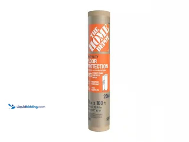 Lot 49-3612886 - The Home Depot 36 in. x 100 ft. Heavy Duty Floor Protection Drop Cloth, Model # HD12370-9, Unused.  ...
