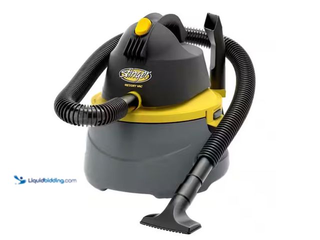 Lot 49-1575521 - Stinger 2 Gal. 2.5 Peak HP Small Shop Vacuum Wet Dry Vac with Filter Bag, Hose, Utility Nozzle and C...