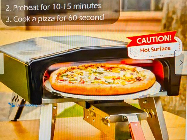 Lot 49-1814679 - New Erommy Professional Pizza Oven Portable Pizza Oven Motorized rotating stone inside pizza oven, c...