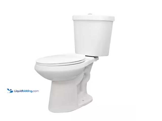 Lot 49-1566748 - Glacier Bay 12 inch Rough In Two-Piece 1.1 GPF/1.6 GPF Dual Flush Elongated Toilet in White Seat Inc...