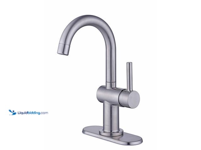 Lot 49-3614960 - Glacier Bay Dorind Single Hole Single-Handle Deck Mount High-Arc Bathroom Faucet in Brushed Nickel -...