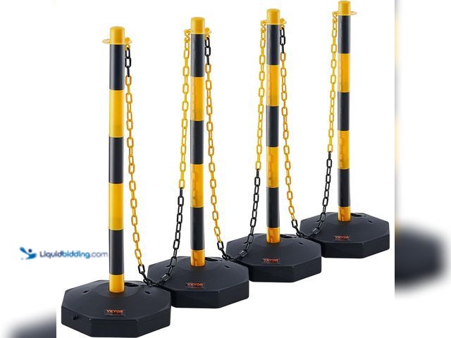 Lot 49-3511752 - VEVOR Adjustable Traffic Delineator Post Cones, 4 Pack, Traffic Safety Delineator Barrier with Filla...