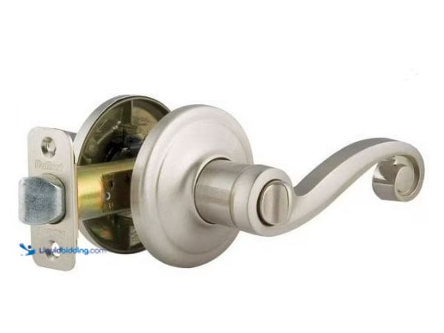 Lot 49-1514862 - Lot of 2 Kwikset 730LL 15 CP Lido Bed/Bath Lever, Satin Nickel Industrial, Hardware, Tools, Supply M...