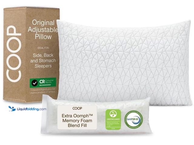 Lot 49-3431916 - Coop Home Goods Original Adjustable Pillow, Queen Size Bed Pillows for Sleeping, Cross Cut Memory Fo...