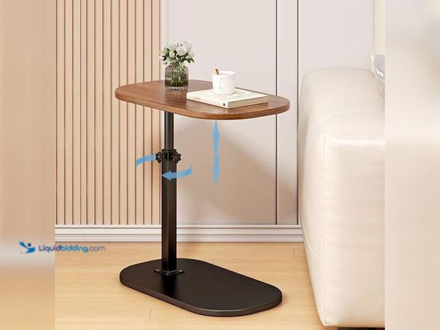 Lot 49-5445920 - Pedestal C-Shaped Adjustable Small End Tables for Small Spaces Side Table，Desktop can Turn 360° and ...