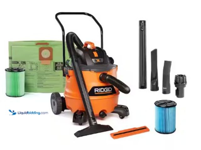 Lot 49-5546206 - RIDGID
16 Gal. 6.5 Peak HP NXT Shop Vacuum HD1800 Wet Dry Vac, Fine Dust Filter, Accessories and OS...