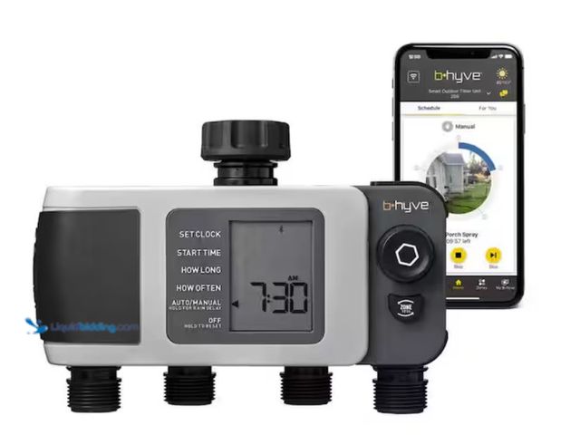 Lot 49-1631933 - Orbit B-hyve XD Bluetooth 4-Outlet Hose Watering Timer Sprinkler Timer, Model # 24634, Slightly used...