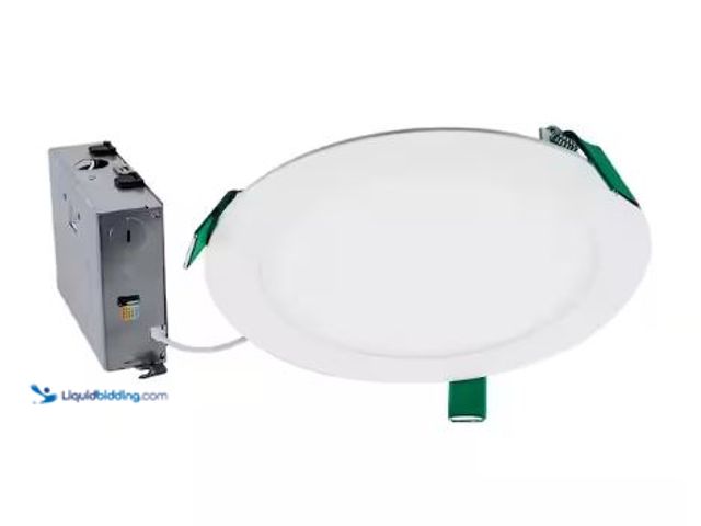 Lot 49-1625343 - HALO HLB 8 in. Adjustable CCT Canless IC Rated Dimmable Indoor, Outdoor Integrated LED Recessed Ligh...