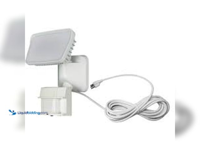 Lot 49-5459399 - Monument 180-Degree White Motion Activated Outdoor Integrated LED Portable Plug-In Security Spot Lig...