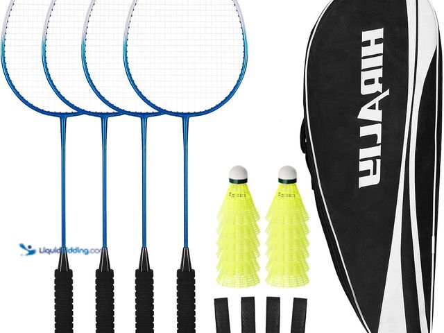 Lot 49-5553086 - HIRALIY Badminton Rackets Includ 2/4 Rackets, 6/12 Birdies, 1 Carrying Bag | 2/4 Badminton Rackets S...
