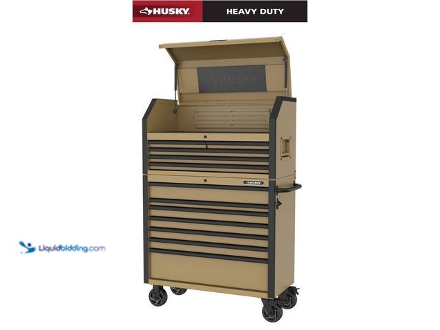 Lot 49-5520683 - Husky
Heavy-Duty 42 in. W 12-Drawer Matte Desert Tan Rolling Tool Chest Combo. Model # H42CH5TR7HDTA...