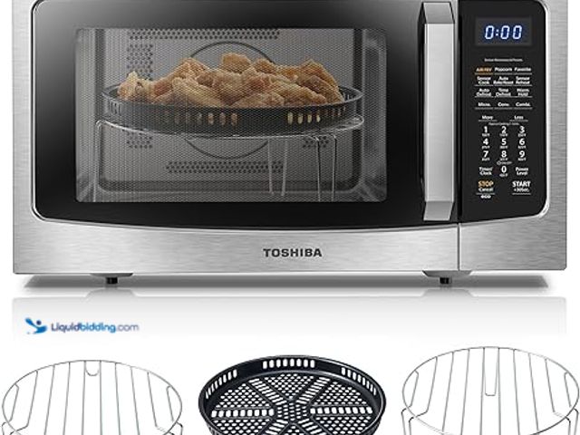 Lot 49-5448505 - Toshiba Air Fryer Combo 4-in-1 Countertop Microwave Oven, Smart Sensor, Convection, Mute Function, P...